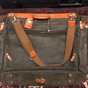 Bric’s Garment Bag - Navy with Tan Leather Trim - Made in Italy